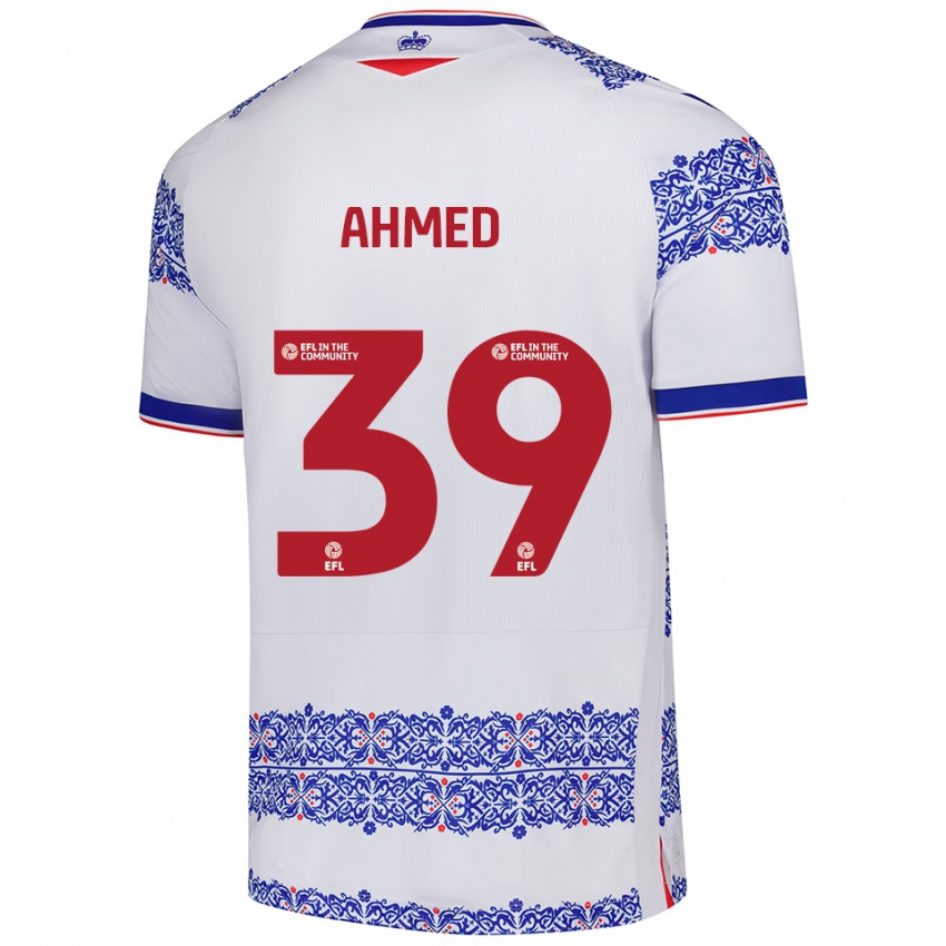 נשים אשקר אחמד #39 לבן כחול ג'רזי ביתית 2025/26 חולצה קצרה