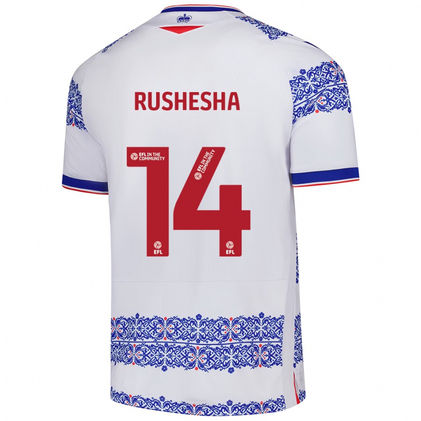 נשים Tivonge Rushesha #14 לבן כחול ג'רזי ביתית 2025/26 חולצה קצרה