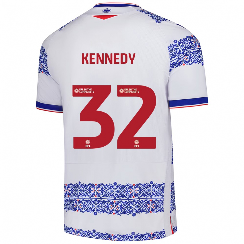 נשים Stevie Kennedy #32 לבן כחול ג'רזי ביתית 2025/26 חולצה קצרה