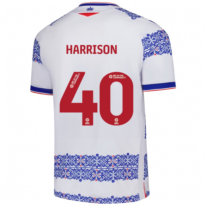 נשים Sam Harrison #40 לבן כחול ג'רזי ביתית 2025/26 חולצה קצרה