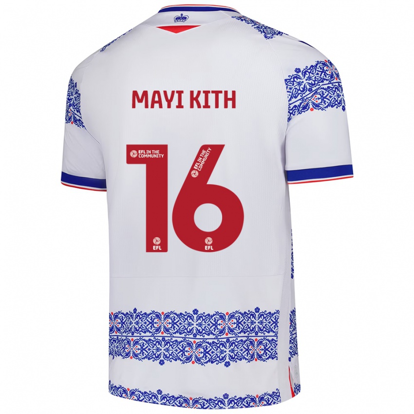 נשים איישת׳ר מאיי קית׳ #16 לבן כחול ג'רזי ביתית 2025/26 חולצה קצרה