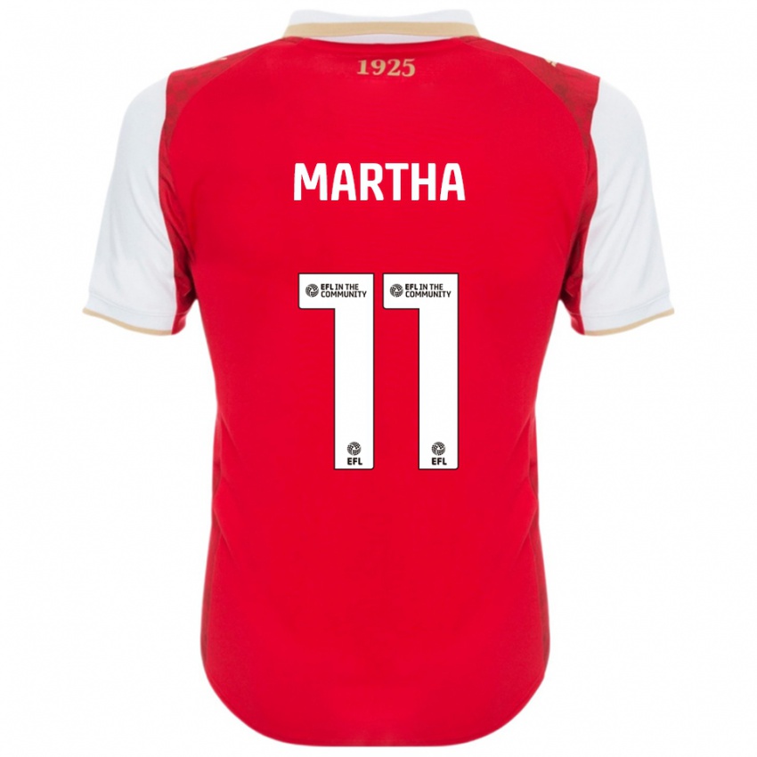 נשים Ar'jany Martha #11 אדום לבן ג'רזי ביתית 2025/26 חולצה קצרה נשים Ar'jany Martha #11 אדום לבן ג'רזי ביתית 2025/26 חולצה קצרה