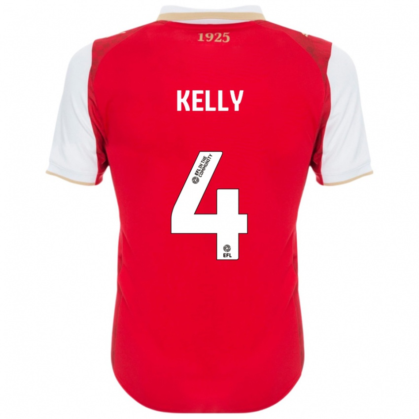 נשים ליאם קלי #4 אדום לבן ג'רזי ביתית 2025/26 חולצה קצרה