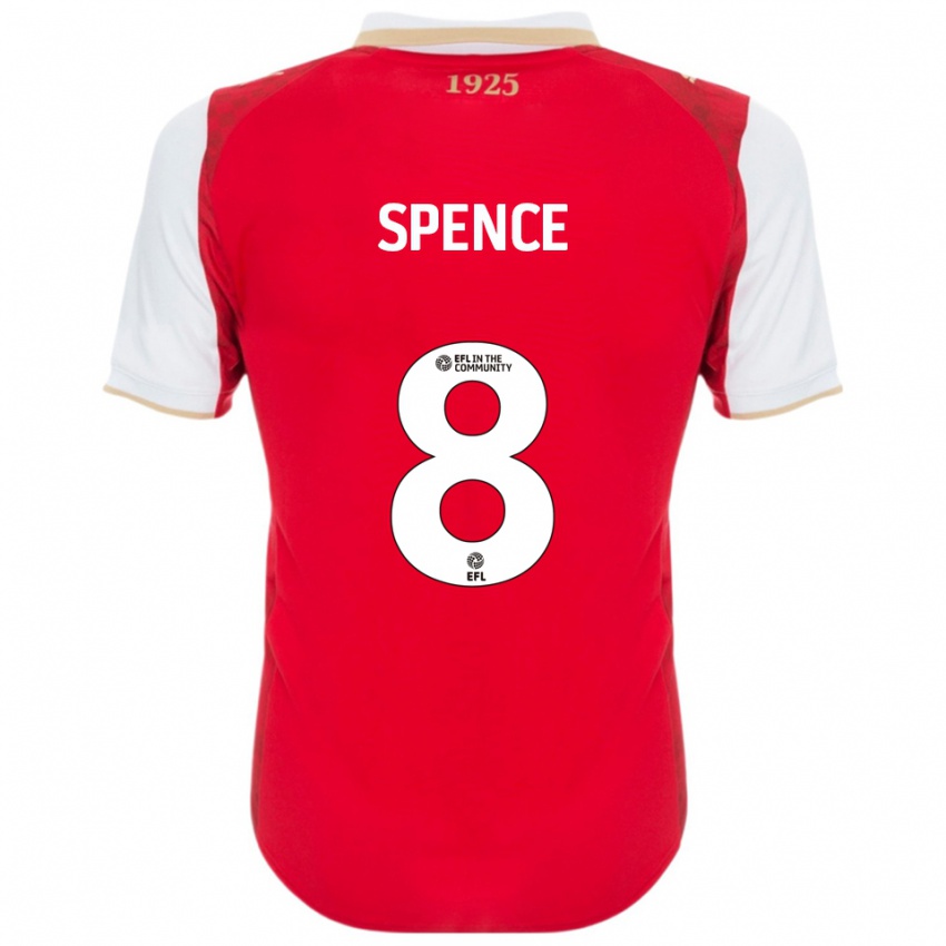 נשים קיאן ספנס #8 אדום לבן ג'רזי ביתית 2025/26 חולצה קצרה