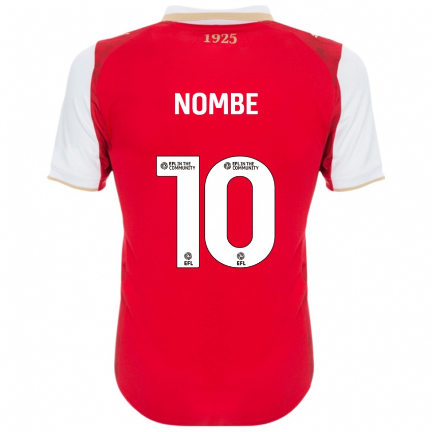 נשים Sam Nombe #10 אדום לבן ג'רזי ביתית 2025/26 חולצה קצרה