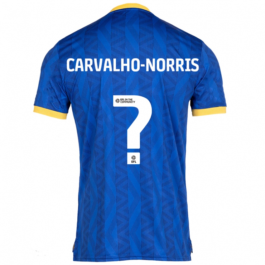 נשים Tom Carvalho-Norris #0 כחול נייבי צהוב ג'רזי ביתית 2025/26 חולצה קצרה