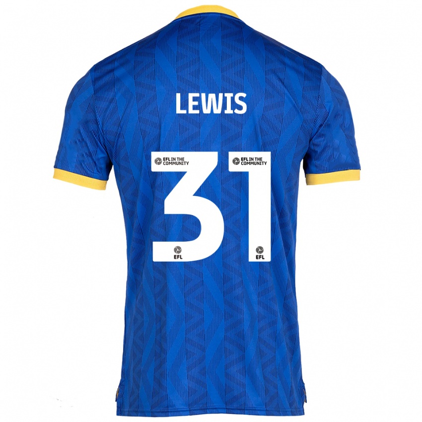 נשים Joe Lewis #31 כחול נייבי צהוב ג'רזי ביתית 2025/26 חולצה קצרה