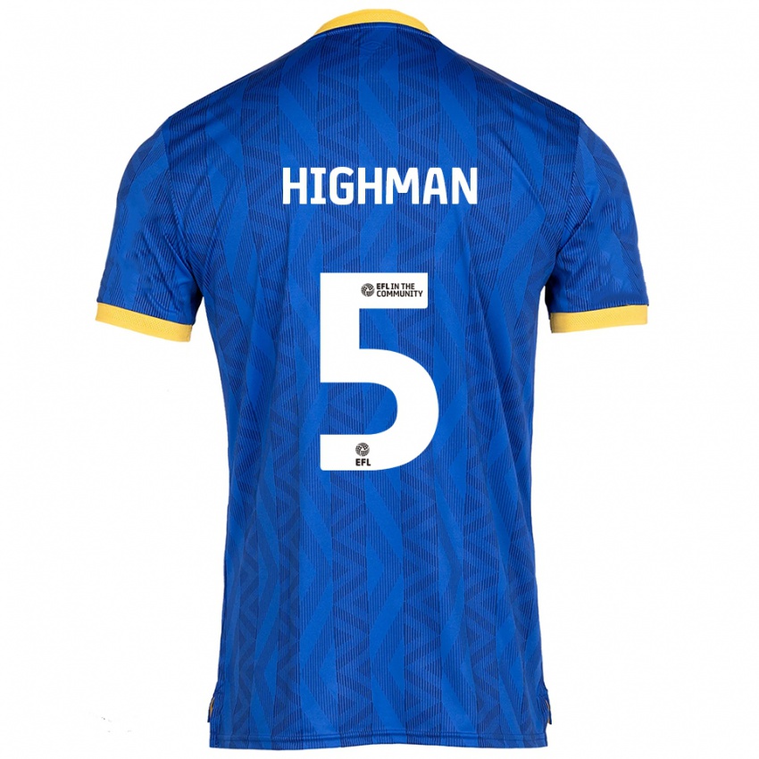 נשים Kelly Highman #5 כחול נייבי צהוב ג'רזי ביתית 2025/26 חולצה קצרה