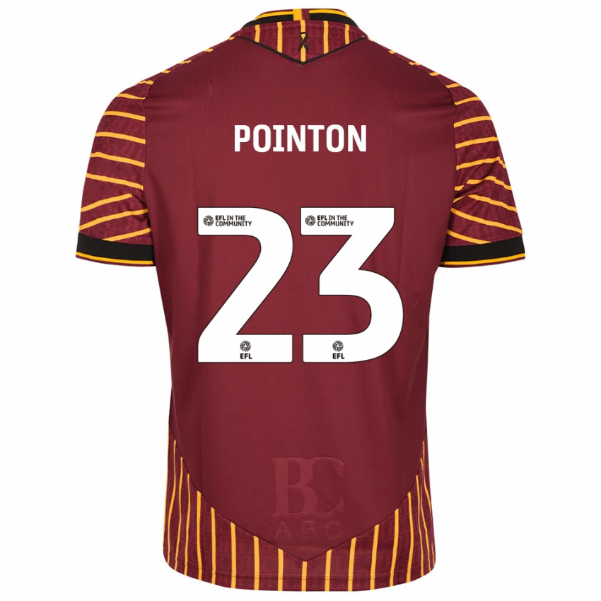 נשים בובי פוינטון #23 כתום בורדו ג'רזי ביתית 2025/26 חולצה קצרה