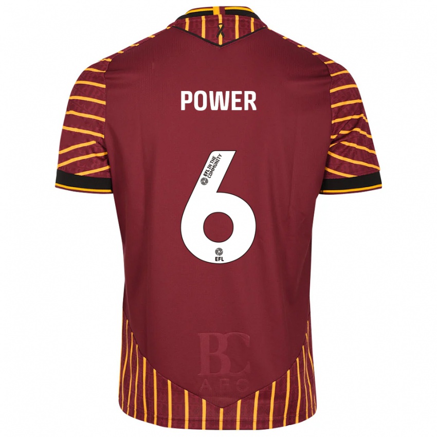 נשים מקס פאואר #6 כתום בורדו ג'רזי ביתית 2025/26 חולצה קצרה