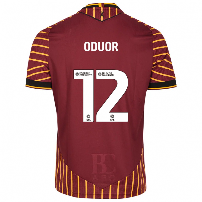 נשים קלארק אודואור #12 כתום בורדו ג'רזי ביתית 2025/26 חולצה קצרה