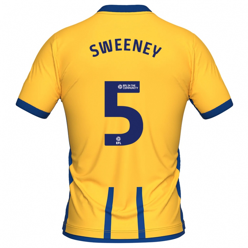 נשים Ryan Sweeney #5 צהוב כחול ג'רזי ביתית 2025/26 חולצה קצרה