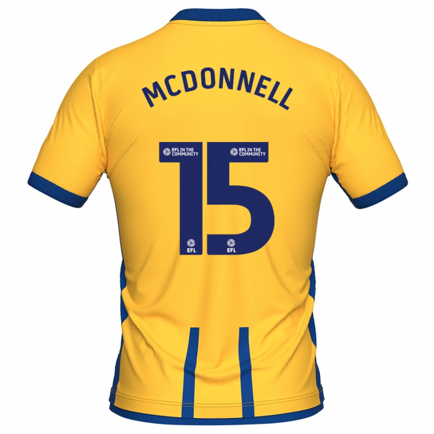נשים ג'יימי מקדונל #15 צהוב כחול ג'רזי ביתית 2025/26 חולצה קצרה