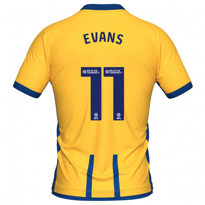 נשים Will Evans #11 צהוב כחול ג'רזי ביתית 2025/26 חולצה קצרה