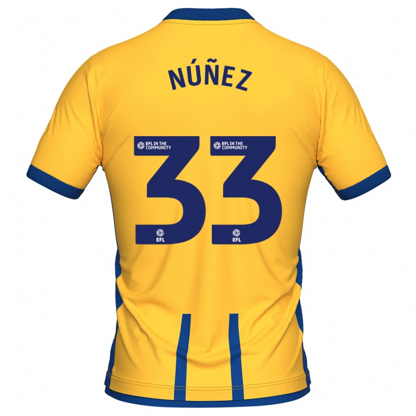 נשים Anthony Núñez #33 צהוב כחול ג'רזי ביתית 2025/26 חולצה קצרה