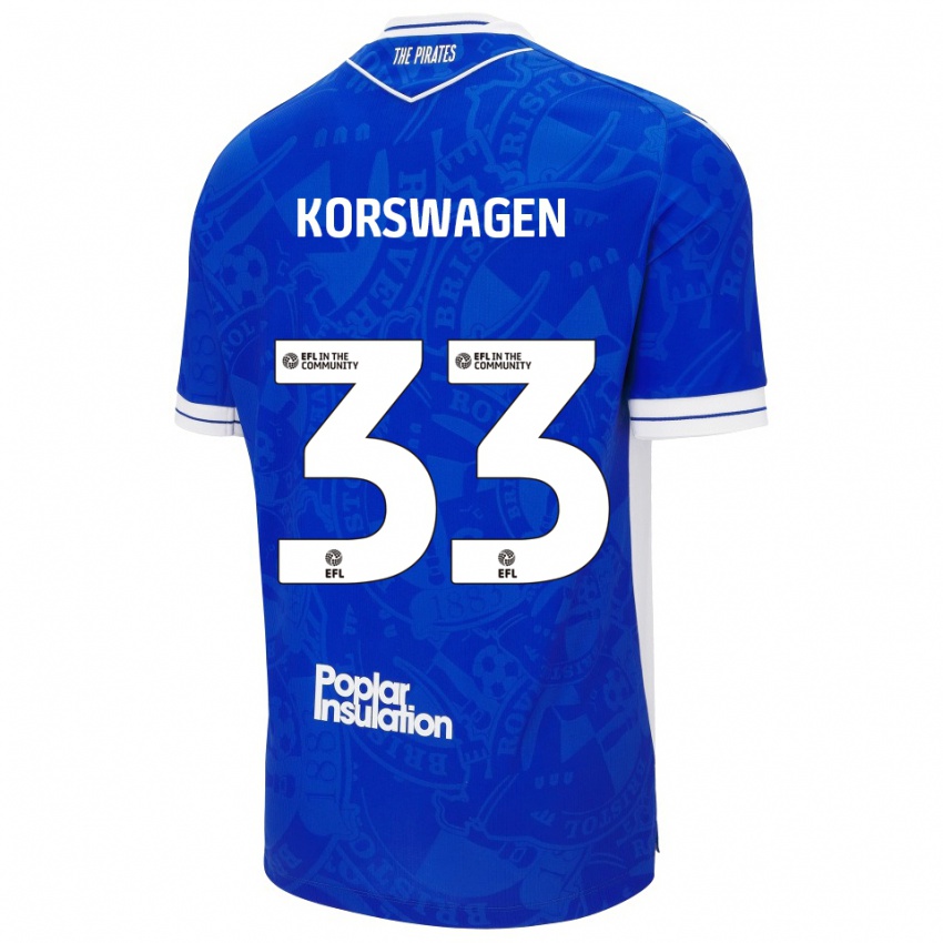 נשים Mattijis Korswagen #33 כחול לבן ג'רזי ביתית 2025/26 חולצה קצרה