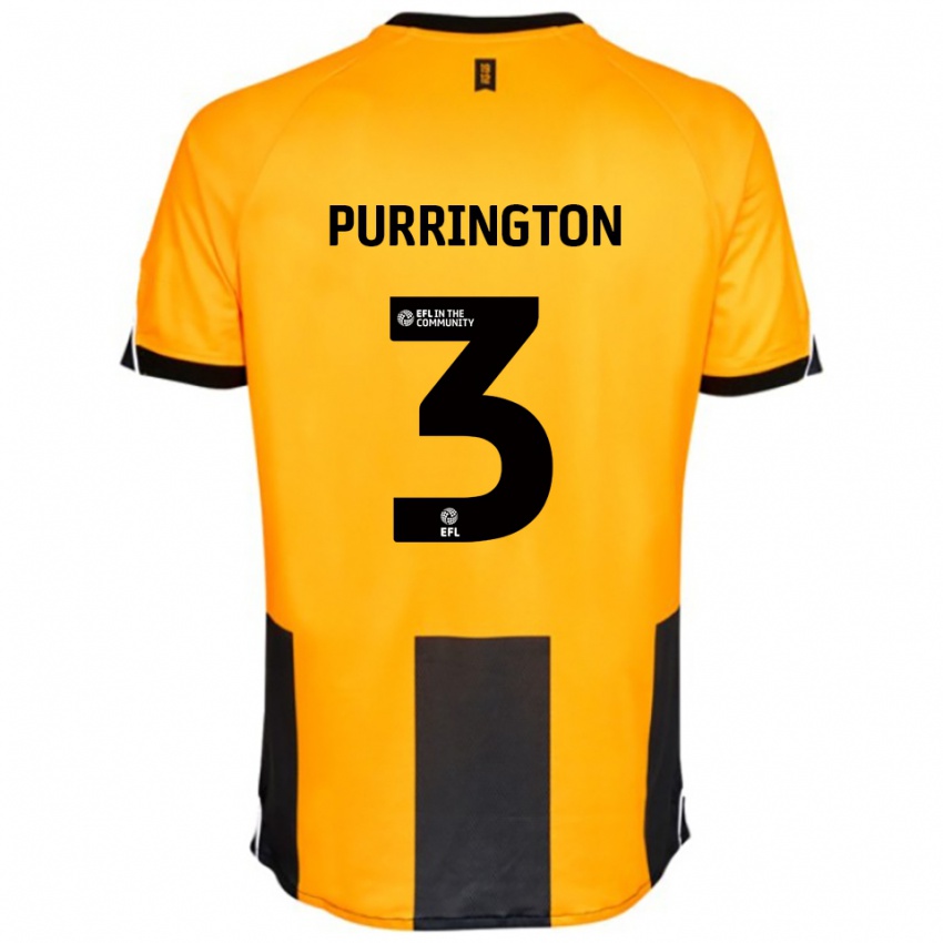 נשים בן פרינגטון #3 כתום שחור ג'רזי ביתית 2025/26 חולצה קצרה