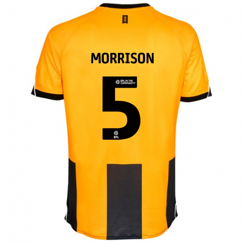 נשים מיכאל מוריסון #5 כתום שחור ג'רזי ביתית 2025/26 חולצה קצרה