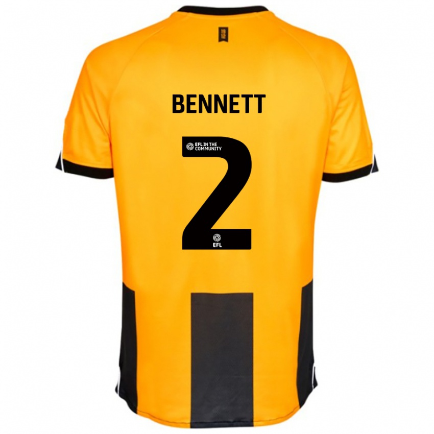 נשים ליאם בנט #2 כתום שחור ג'רזי ביתית 2025/26 חולצה קצרה