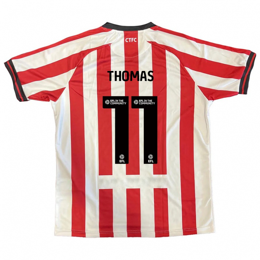 נשים Jordan Thomas #11 אדום לבן שחור ג'רזי ביתית 2025/26 חולצה קצרה