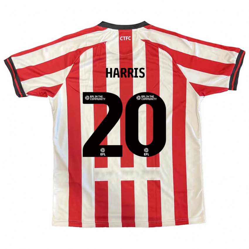 נשים Max Harris #20 אדום לבן שחור ג'רזי ביתית 2025/26 חולצה קצרה