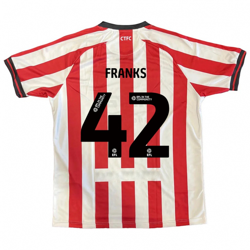 נשים Jude Franks #42 אדום לבן שחור ג'רזי ביתית 2025/26 חולצה קצרה