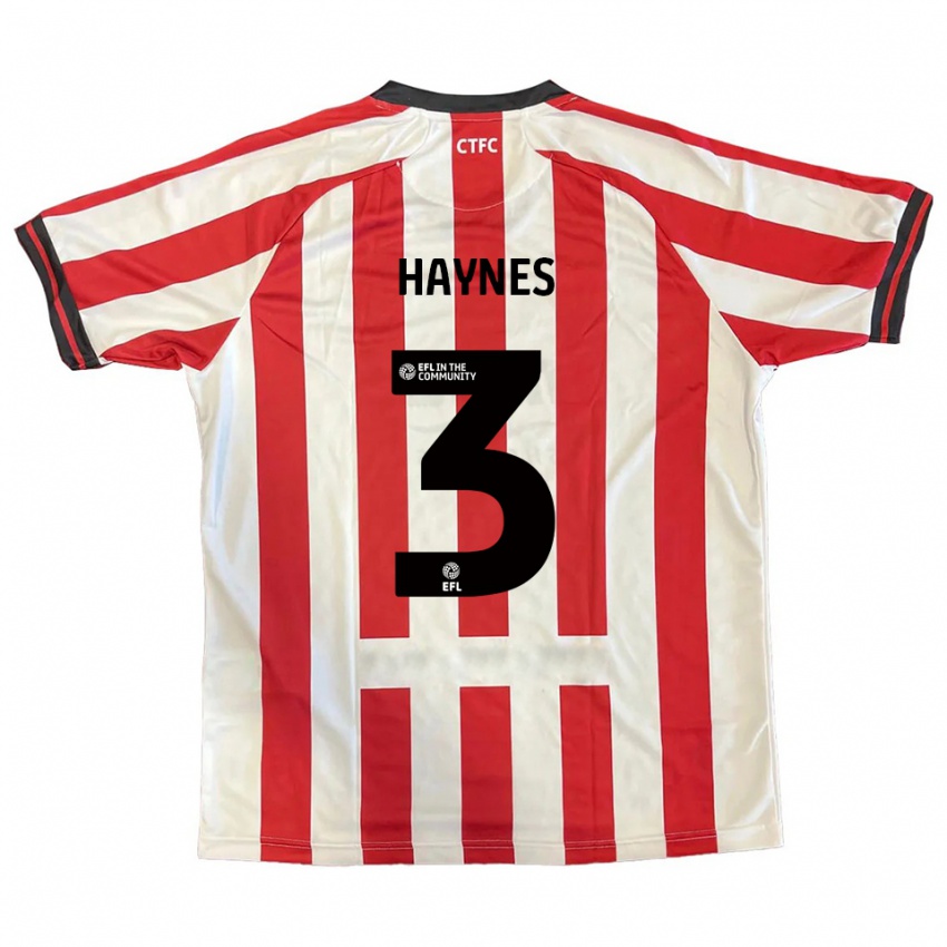 נשים ראיין היינס #3 אדום לבן שחור ג'רזי ביתית 2025/26 חולצה קצרה