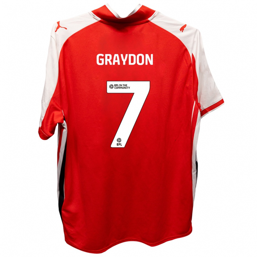 נשים ראיין גריידון #7 אדום לבן ג'רזי ביתית 2025/26 חולצה קצרה