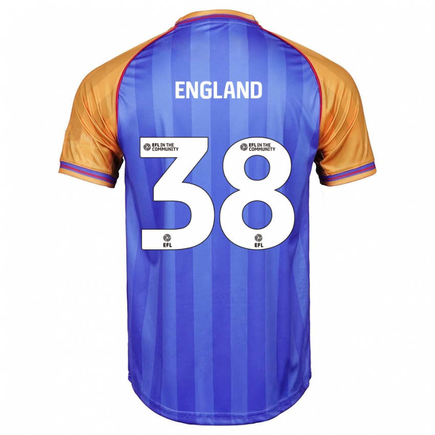 נשים Isaac England #38 כחול כתום ג'רזי ביתית 2025/26 חולצה קצרה