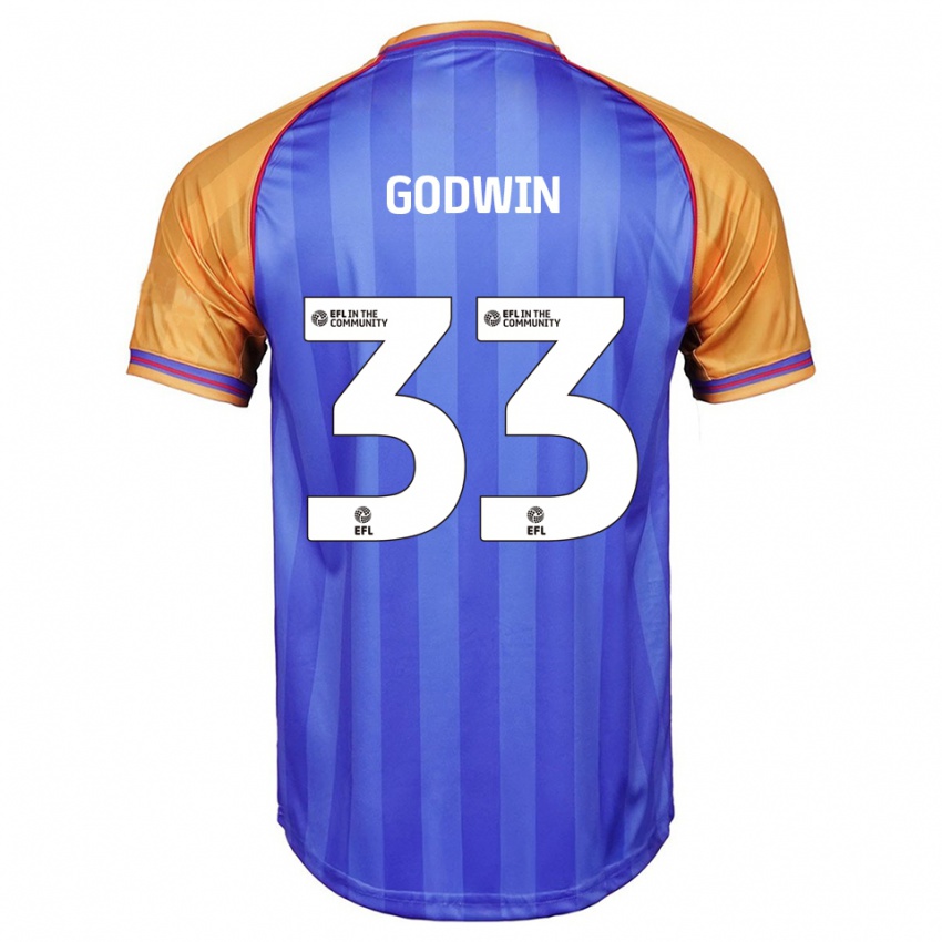 נשים איזק גודווין #33 כחול כתום ג'רזי ביתית 2025/26 חולצה קצרה