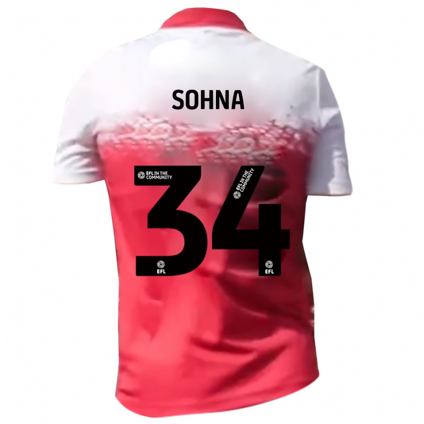 נשים שייח סוהנה #34 אדום לבן ג'רזי ביתית 2025/26 חולצה קצרה