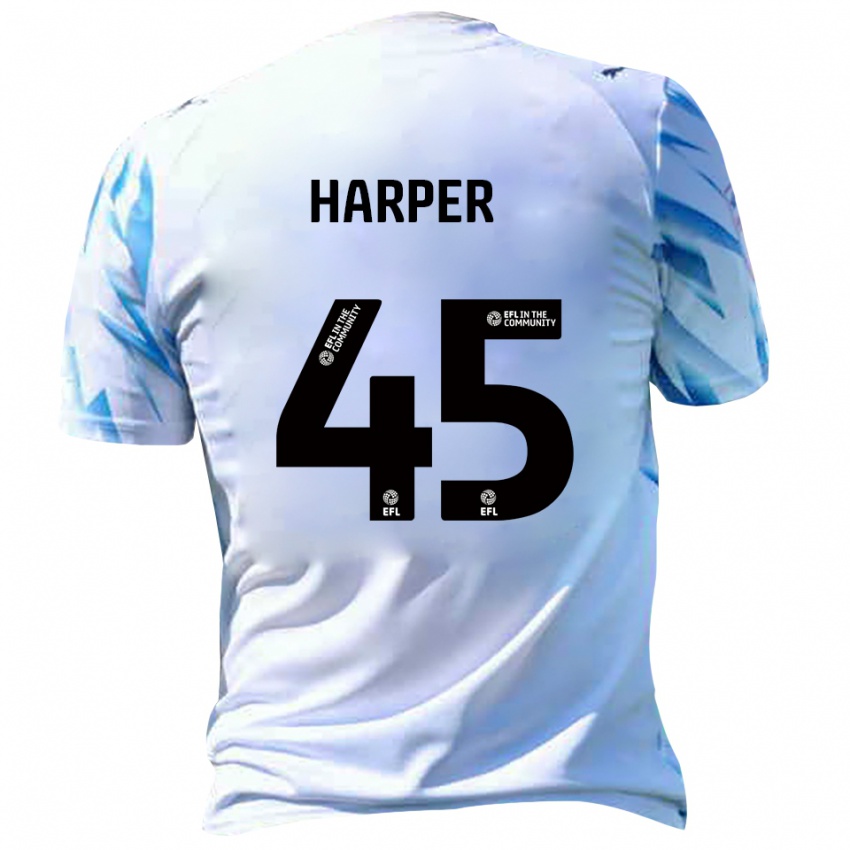 נשים Rekeem Harper #45 לבן תכלת ג'רזי ביתית 2025/26 חולצה קצרה