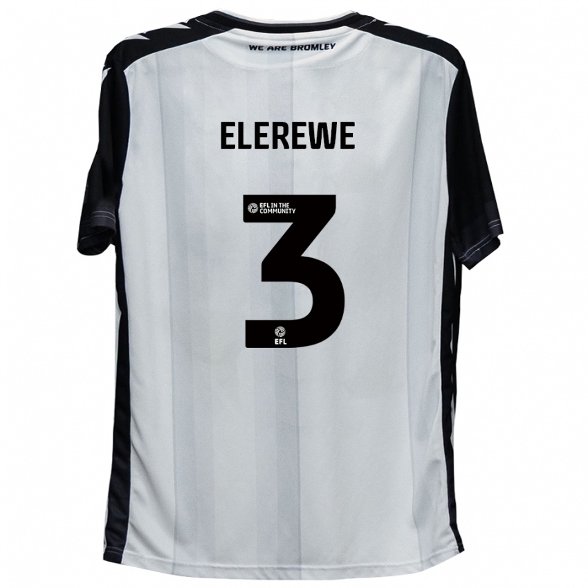 נשים Deji Elerewe #3 לבן שחור ג'רזי ביתית 2025/26 חולצה קצרה