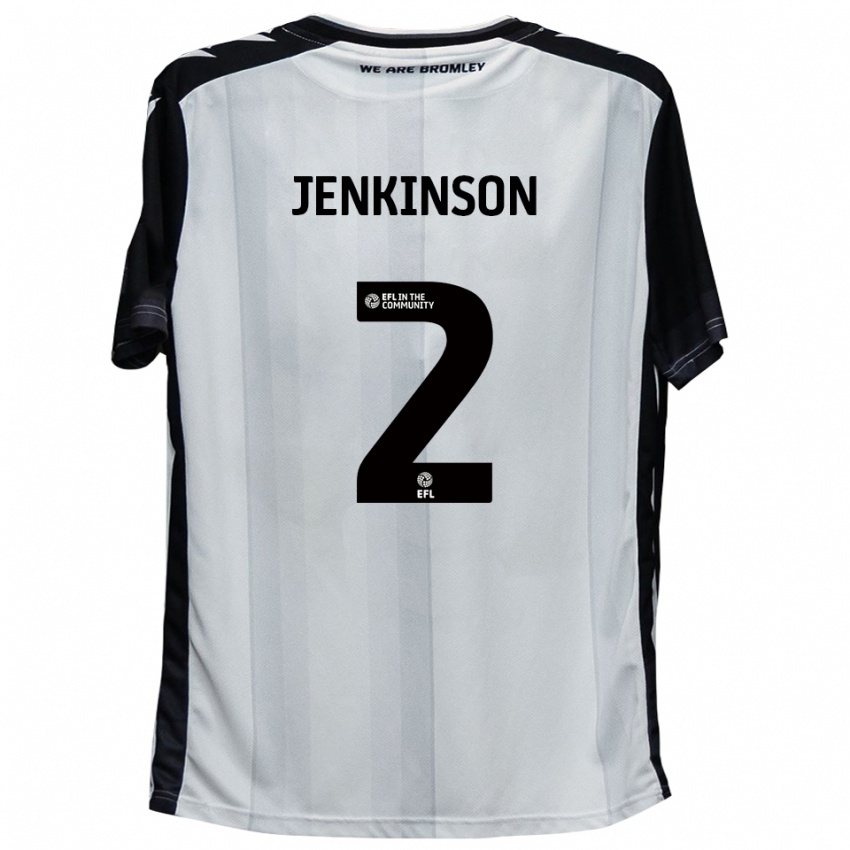 נשים קארל ג'נקינסון #2 לבן שחור ג'רזי ביתית 2025/26 חולצה קצרה