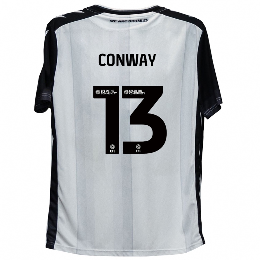 נשים מונטי קונווי #13 לבן שחור ג'רזי ביתית 2025/26 חולצה קצרה