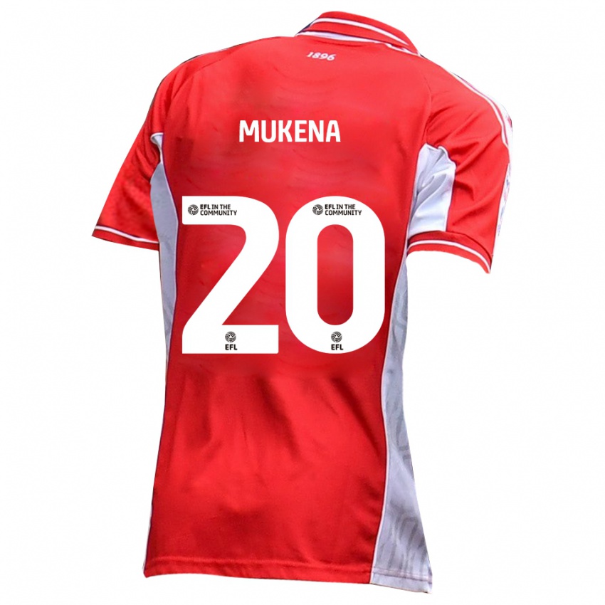 נשים Joy Mukena #20 אדום לבן ג'רזי ביתית 2025/26 חולצה קצרה