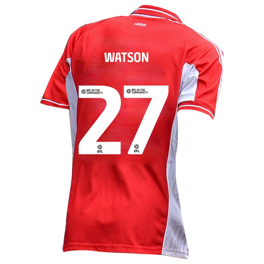 נשים לואי ווטסון #27 אדום לבן ג'רזי ביתית 2025/26 חולצה קצרה