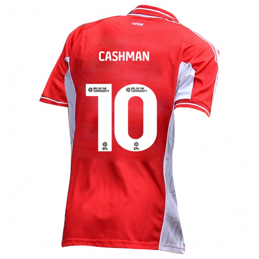 נשים Danny Cashman #10 אדום לבן ג'רזי ביתית 2025/26 חולצה קצרה