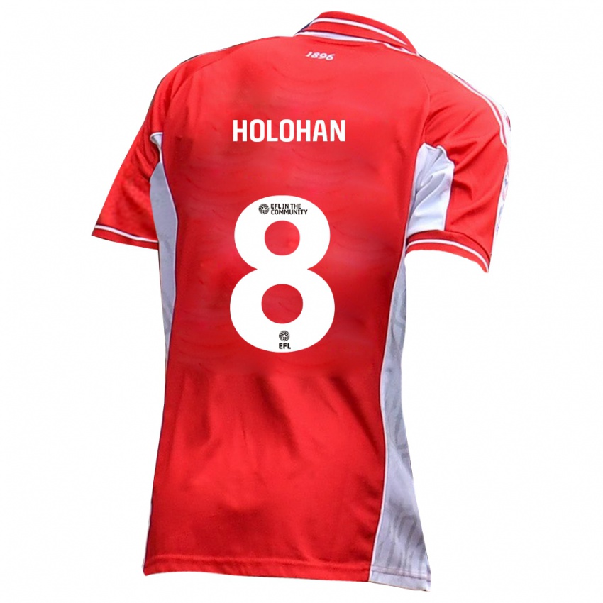 נשים גאוואן הולוהאן #8 אדום לבן ג'רזי ביתית 2025/26 חולצה קצרה