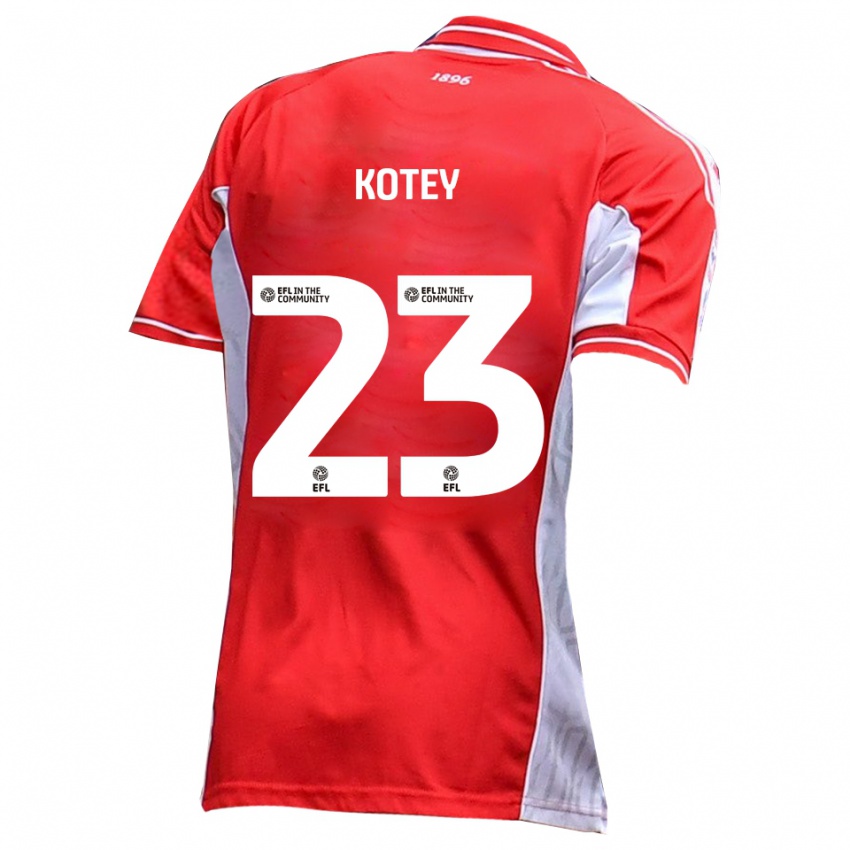 נשים Fate Kotey #23 אדום לבן ג'רזי ביתית 2025/26 חולצה קצרה