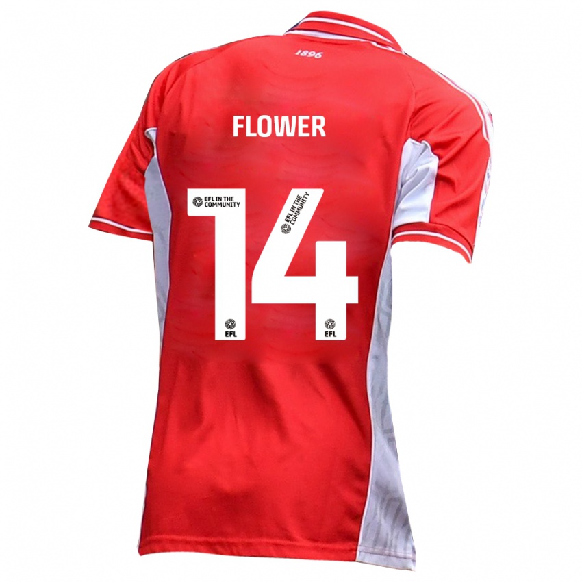 נשים לואיס פרח #14 אדום לבן ג'רזי ביתית 2025/26 חולצה קצרה