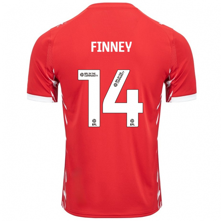 נשים צ'ארלי פיני #14 אדום לבן ג'רזי ביתית 2025/26 חולצה קצרה