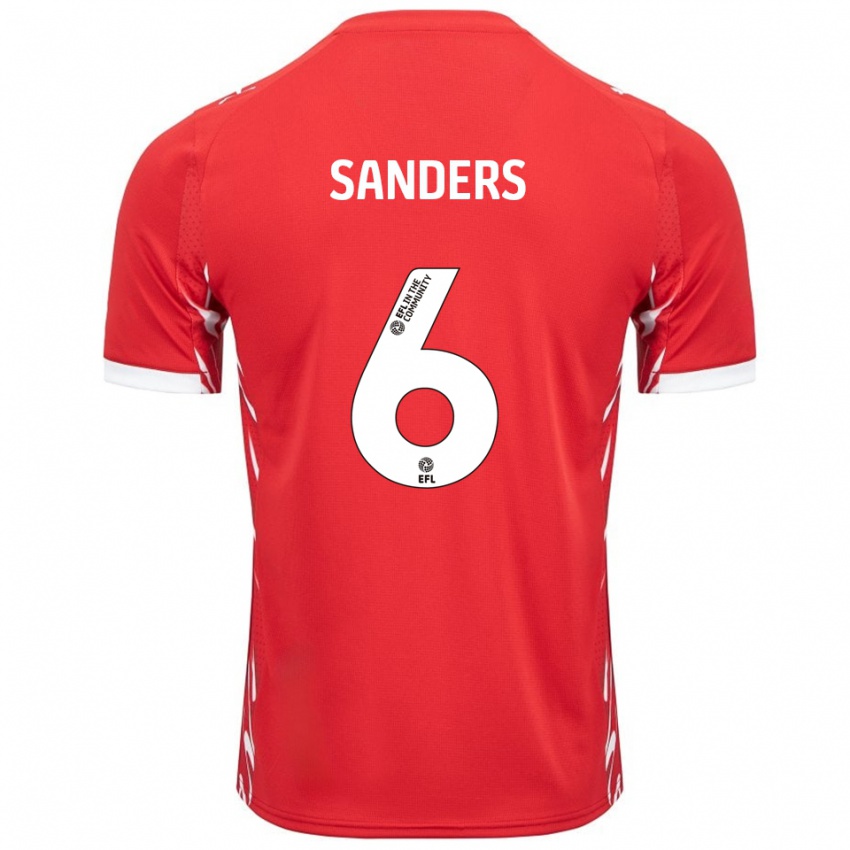 נשים מקס סנדרס #6 אדום לבן ג'רזי ביתית 2025/26 חולצה קצרה