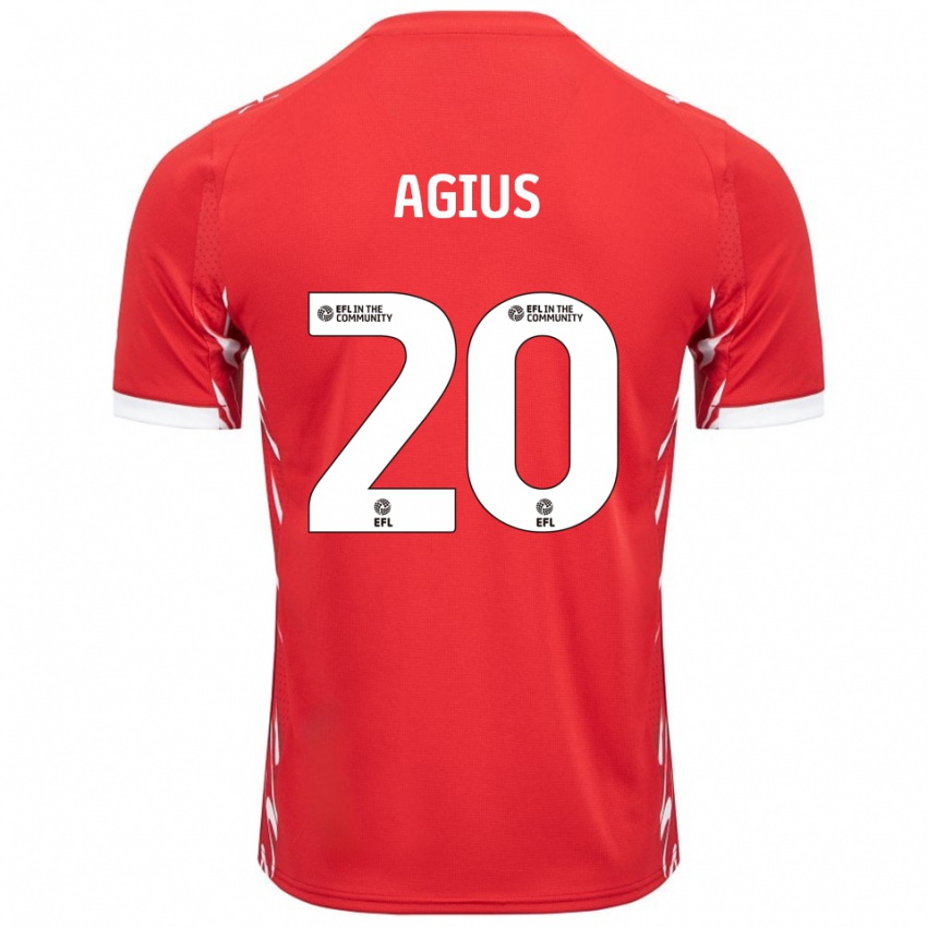 נשים קאלום אגיוס #20 אדום לבן ג'רזי ביתית 2025/26 חולצה קצרה