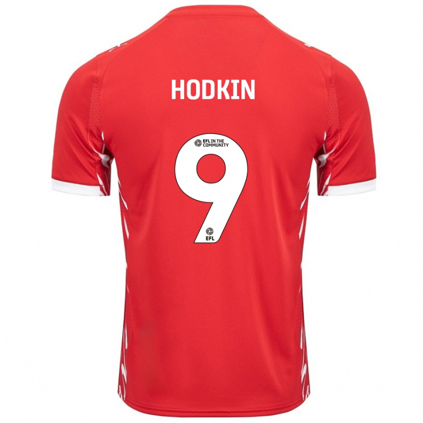 נשים ג׳ורדן הודקין #9 אדום לבן ג'רזי ביתית 2025/26 חולצה קצרה