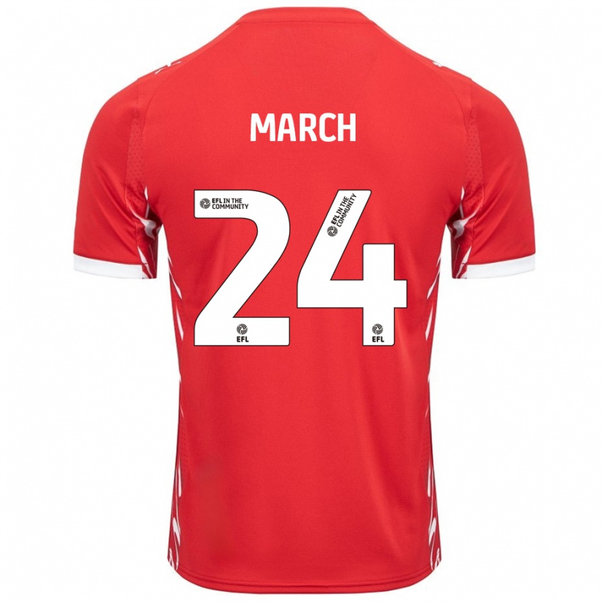 נשים ג'וש מארץ' #24 אדום לבן ג'רזי ביתית 2025/26 חולצה קצרה