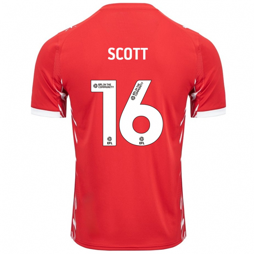 נשים Iago Scott #16 אדום לבן ג'רזי ביתית 2025/26 חולצה קצרה