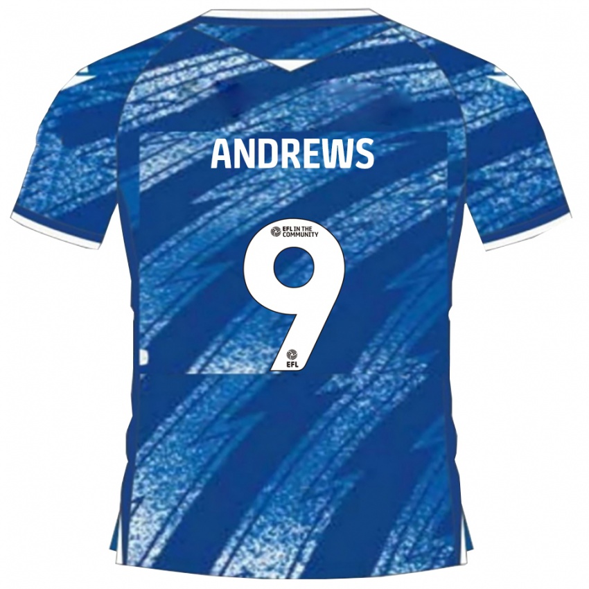 נשים ג'וש אנדרוז #9 כחול לבן ג'רזי ביתית 2025/26 חולצה קצרה