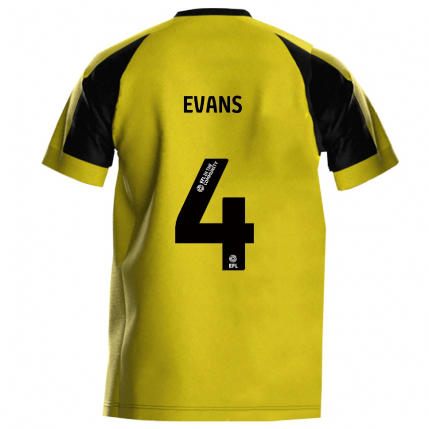 נשים Jack Evans #4 צהוב אפור ג'רזי ביתית 2025/26 חולצה קצרה