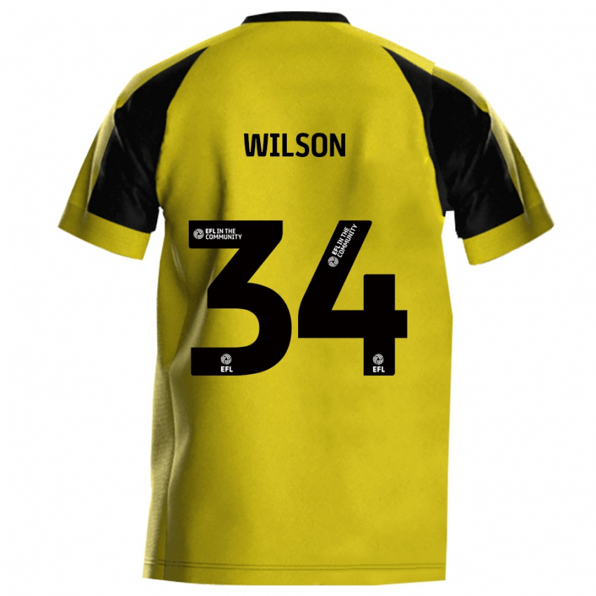 נשים Robbie Wilson #34 צהוב אפור ג'רזי ביתית 2025/26 חולצה קצרה